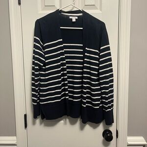 Nautica Women's Striped Open
Front Cardigan Size Large Navy & White